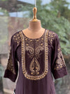 Dark Brownish Wine Dupatta Set