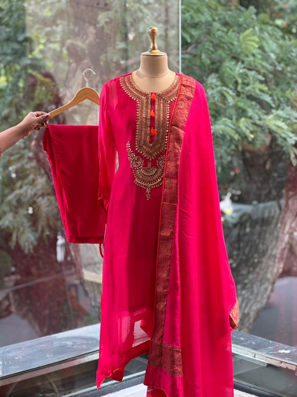 Pink Organza Suit