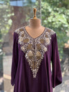 Purple Hand Work Harem Set