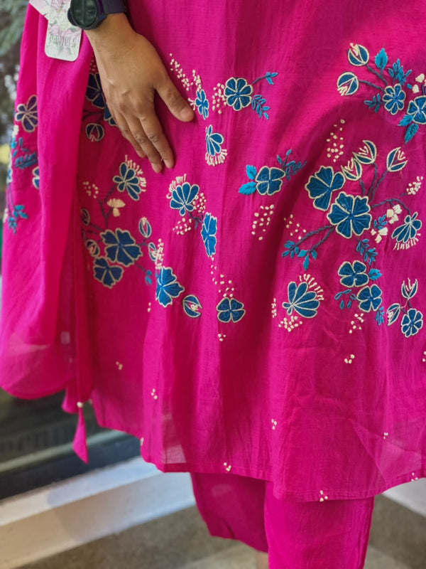 Rani Pink Dupatta Set