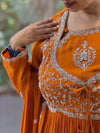 Orange Intricate Yolk Gown