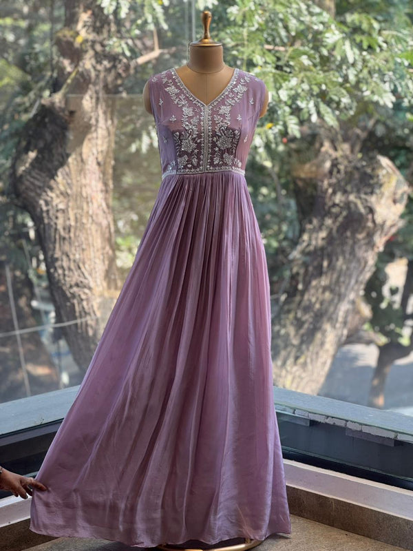 Mauve Jacket Style Gown