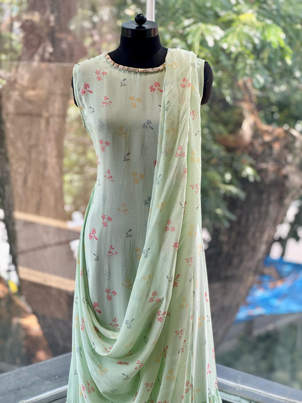 Green Drape Gown