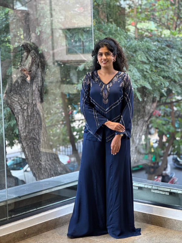 Navy Blue Palazzo set