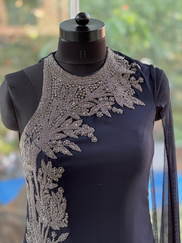 Navy Blue Cocktail Gown