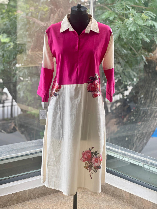 Pink Color Block Tunic