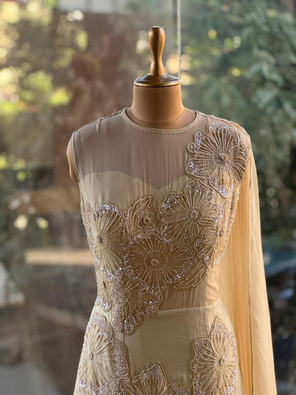 Off White Cocktail Gown