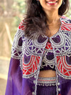 Purple Designer Made Moti Work Cape Set