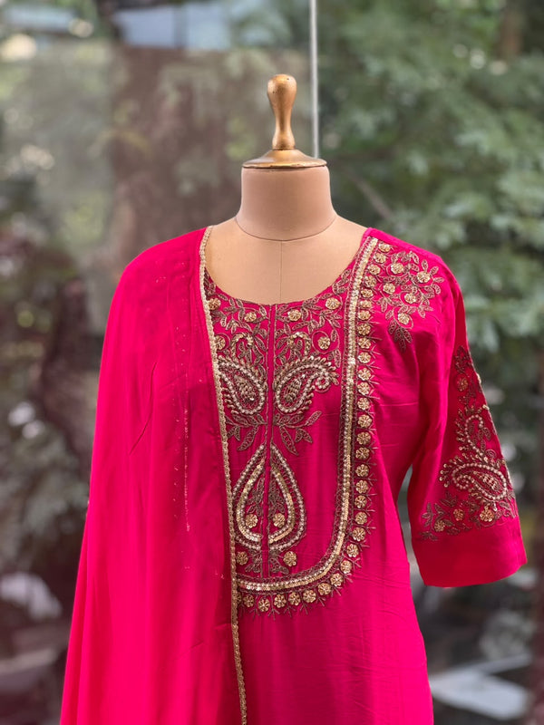 Pink Dupatta Set