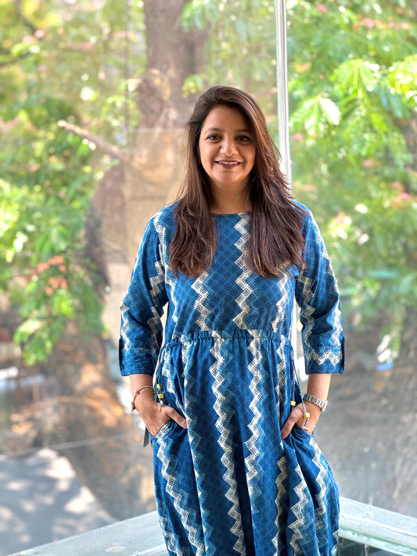 Blue Printed Jumpsuit