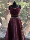 Wine Lehenga Set