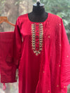 Red Gota Yolk Dupatta Set