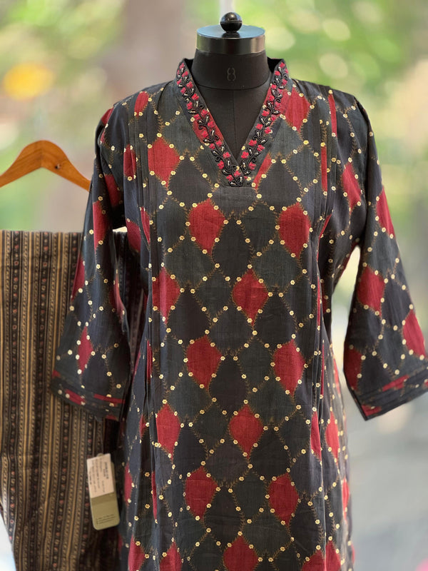 Black Work Neck Co Ord