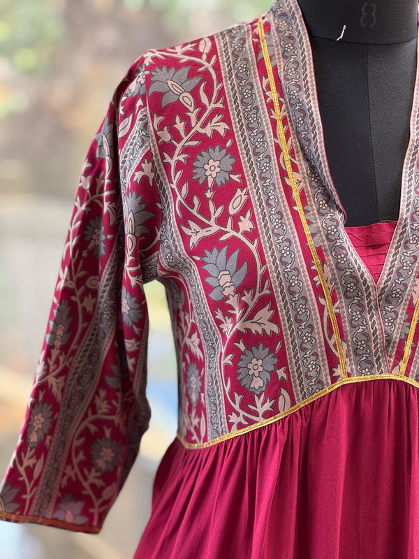 Maroon Alia Cut Tunic
