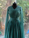 Green Tail Sleeves Gown