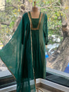 Green Tissue Panel Dupatta Set