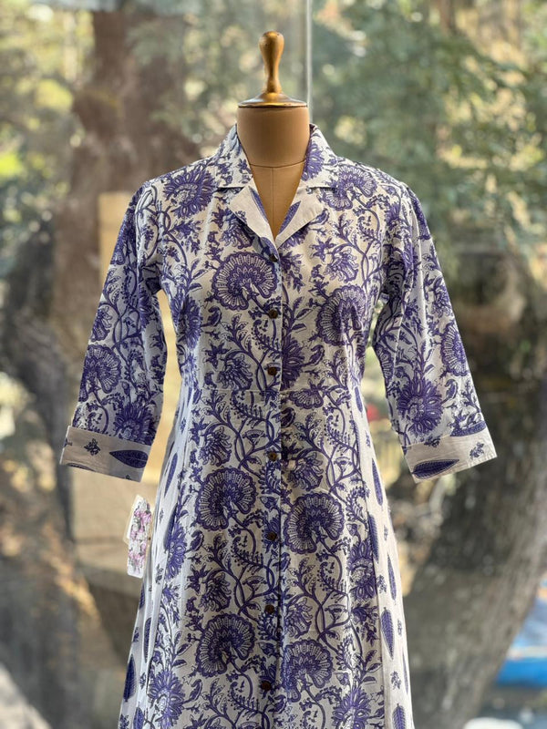 Purple Printed A-line Tunic