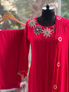 Red Embroidered Dupatta Set