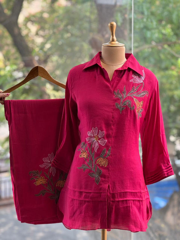 Maroon Floral Co Ord