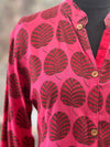 Pink Leaf Print Tunic