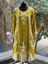 Green White Embroidery Suit
