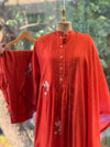 Rust Mul Chanderi Dupatta Set