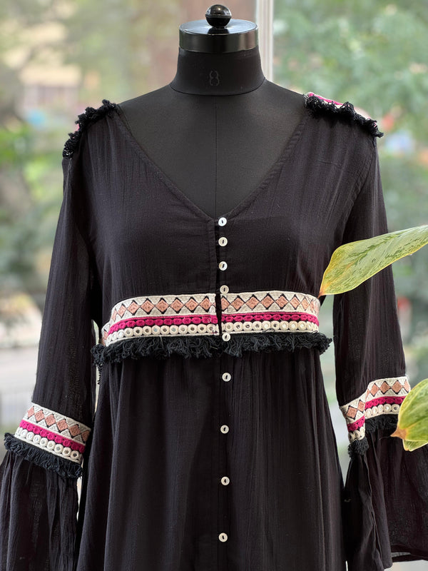 Black V Neck Tunic