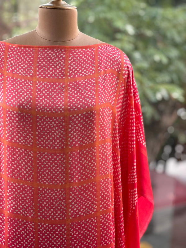 Orange Bandhej Kaftan