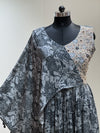 Grey floral handwork gown
