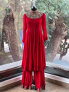 Red Sharara Set
