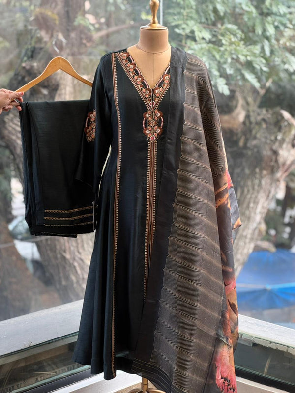 Green Zari Lines Dupatta Set