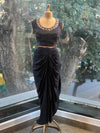Black Digital Printed Cape Set