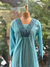Blue Mul Chanderi Dupatta Set