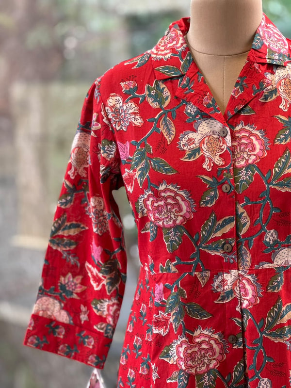 Red Floral Tunic