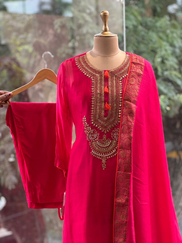 Pink Organza Suit