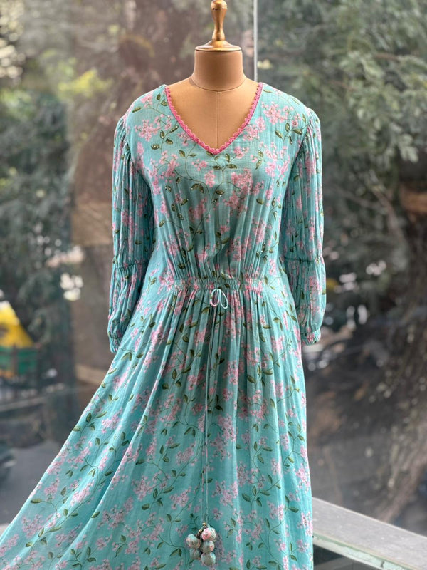 Light Blue Floral Tunic