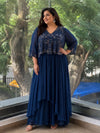 Blue Intricate Work Gown
