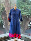 Blue Mul Tunic With Embroidery