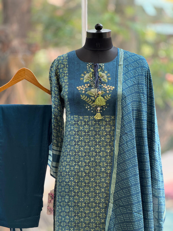 Blue Soft Silk Suit