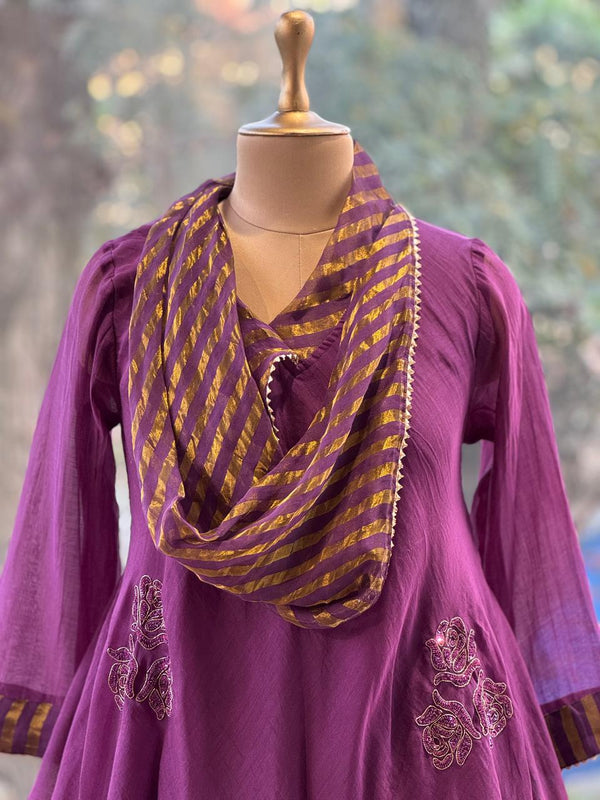 Purple Cowl Neck Co Ord