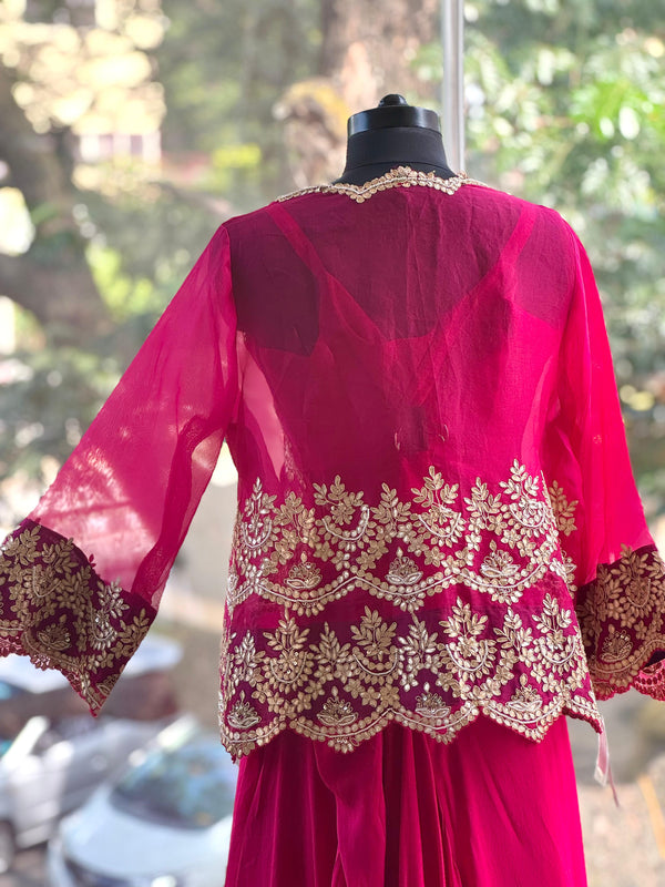 Pink Gota Work Lehenga Set