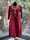 Maroon Thread Work Suit Set