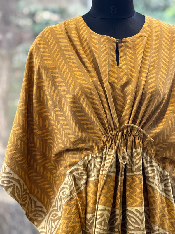 Mud print kaftan tunic