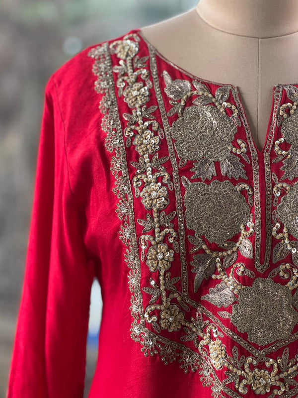 Red Skirt Set