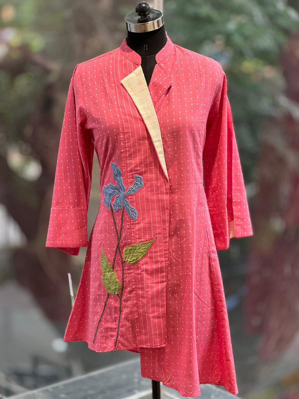 Pink Handloom Dot Co Ord