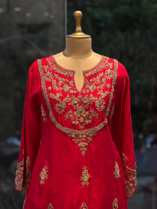 Red Skirt Set
