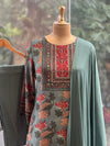 Sea Green Printed Dupatta Set