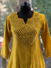 Yellow Mirror Work Dupatta Set