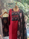 Maroon Block Print Suit