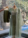 Green Dupatta Set